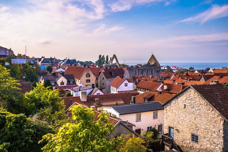 Panoramic view of the old town of Visby in Gotland